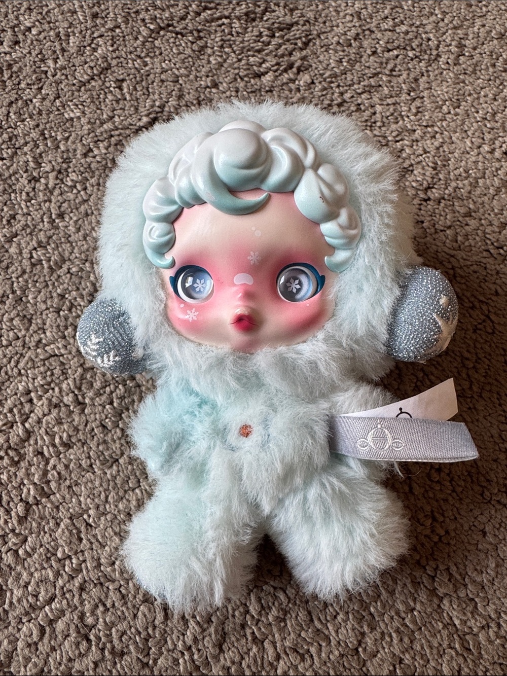 Blue Plush Winter Doll - Skull Panda